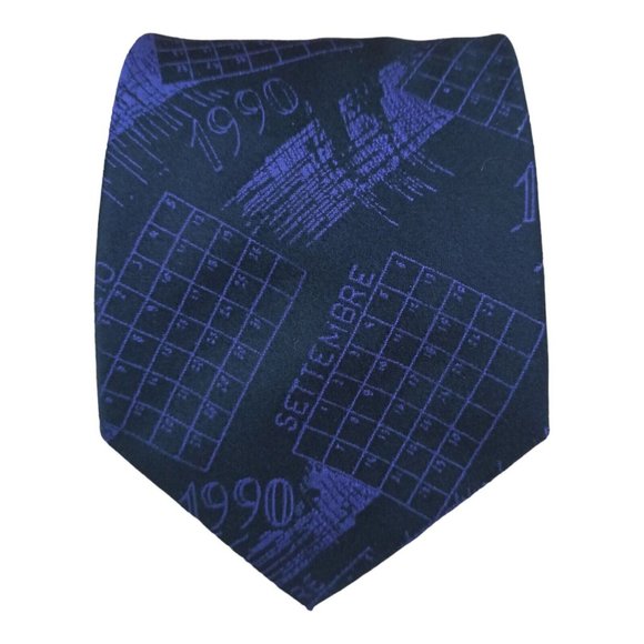 Moschino Other - MOSCHINO Black Calendar Silk Tie ITALY 56”/ 3.5”  EC
